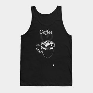 Coffee mug , white sketch with inscription Tank Top